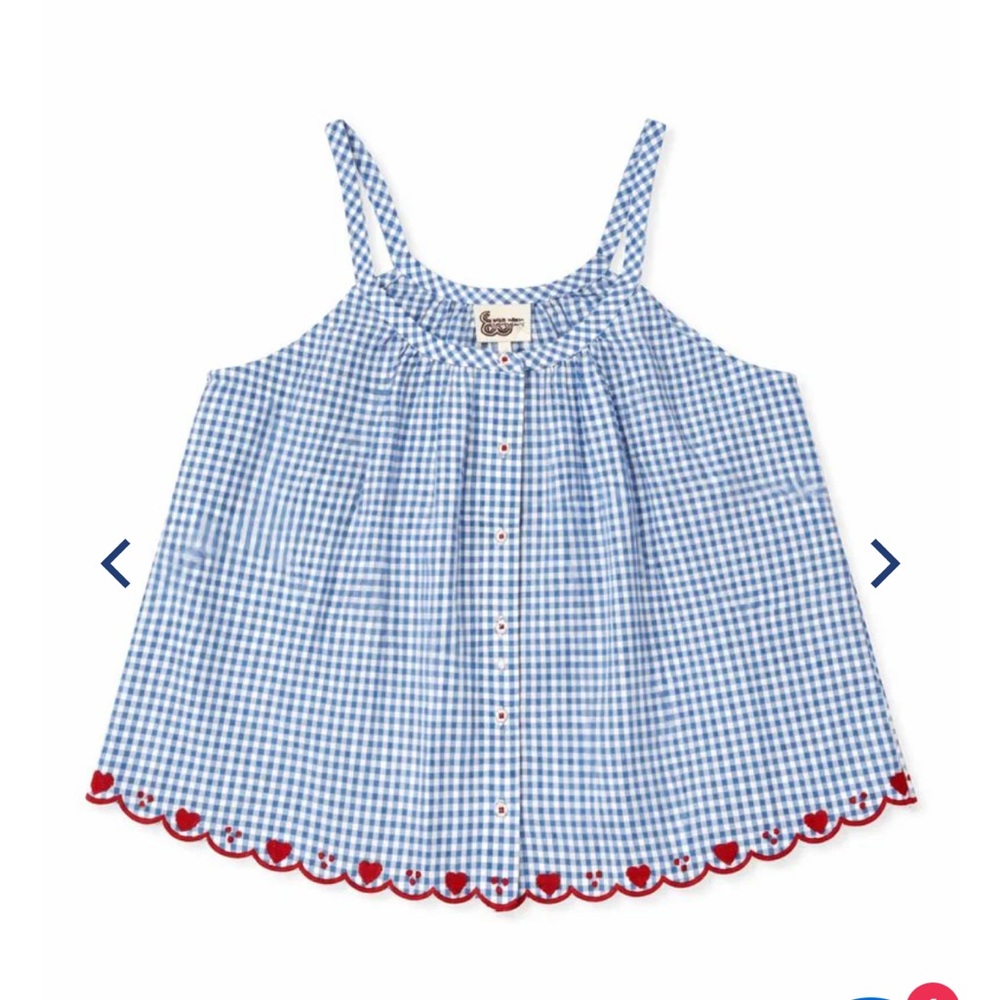 NWT Erica Wilson Blue Gingham Tank
